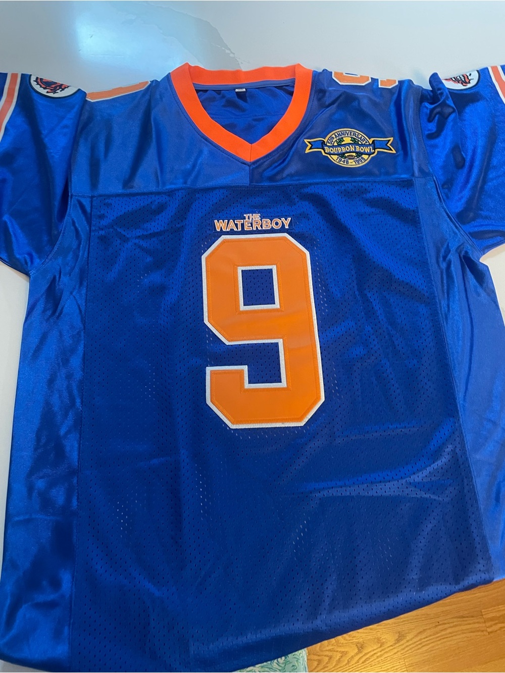 The Waterboy #9 Blue & Orange Football Jersey